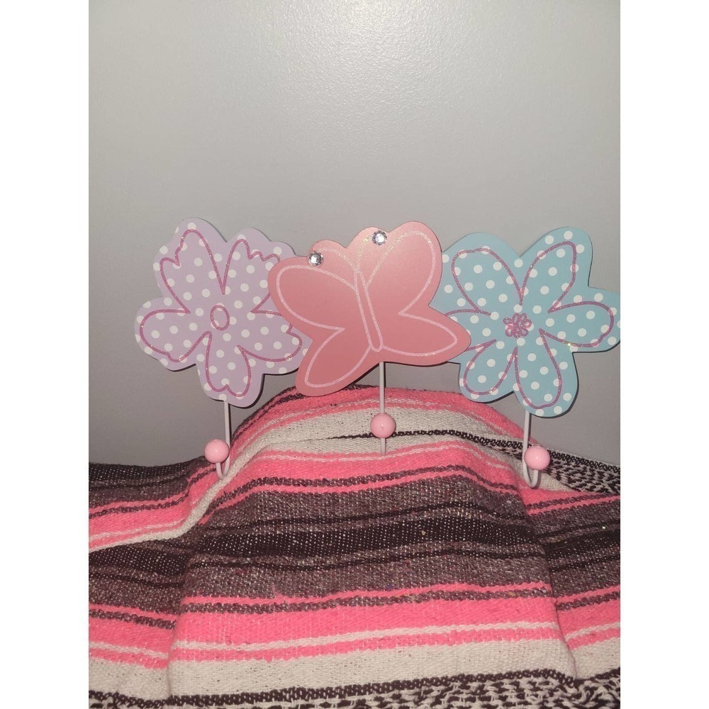 Girl coat rack Butterfly And Flowers